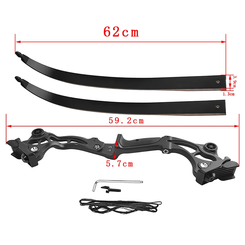 Arco recurvo F163 de 64 pulgadas para tiro con arco, 30-55 libras, extremidades de arco de laminación para acampar al aire libre, accesorios de caza - imagen 2