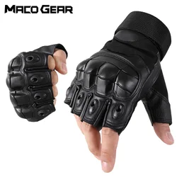 Guantes tácticos sin dedos con protección antideslizante para Airsoft y senderismo