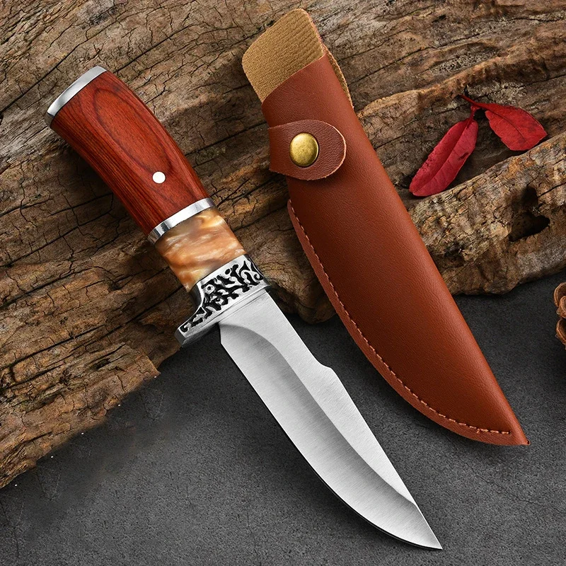 Cuchillo táctico acero inoxidable con funda – EDC para exteriores - imagen 2