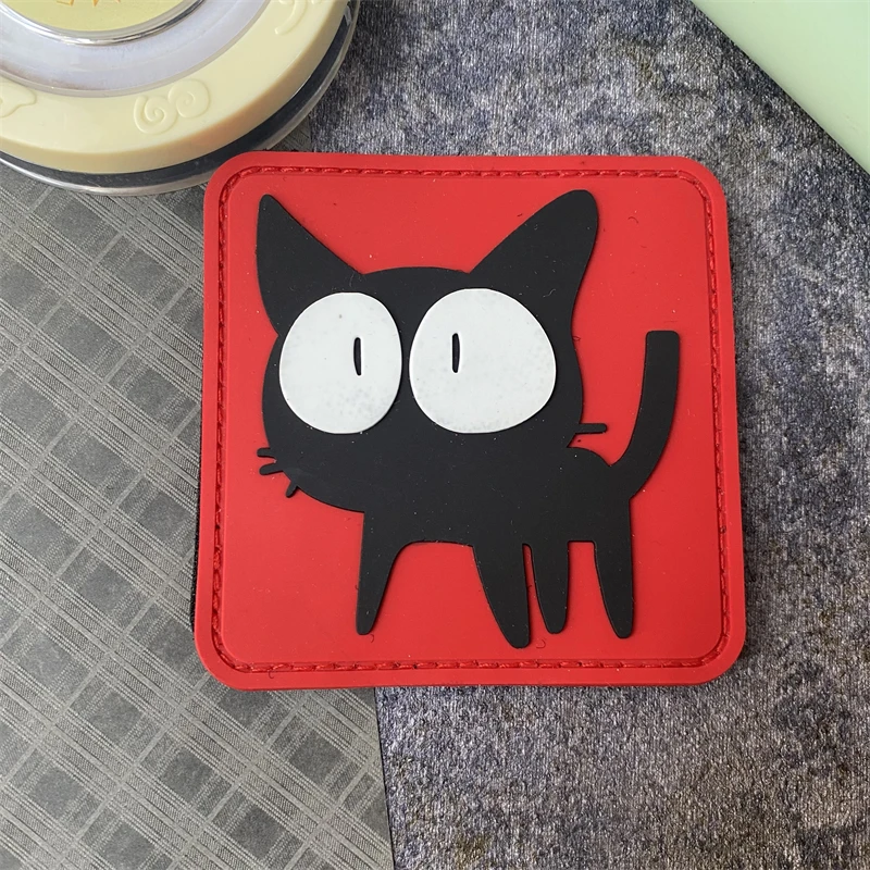 Parche táctico de PVC "Gato Negro", insignia de moral, brazalete militar, gancho y bucle, mochila para exteriores, accesorios para sombrero, pegatinas - imagen 2