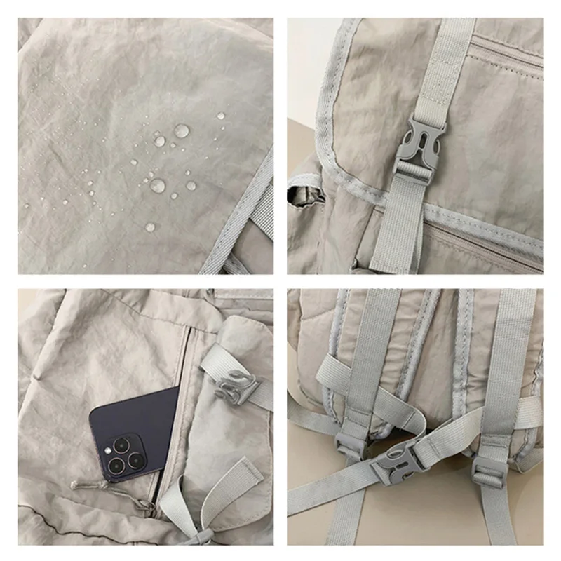 Bolso de nailon con bolsillo para hombre, ropa de calle, deporte al aire libre, senderismo, ciclismo, mochila grande para acampar, escalar, senderismo, fin de semana, universidad - imagen 5