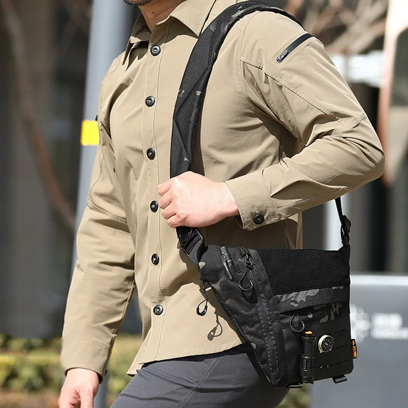 Bolso de hombro al aire libre, bolsa de caza, mochila táctica de un solo eslinga, mochila compacta cruzada para senderismo y ciclismo - imagen 2