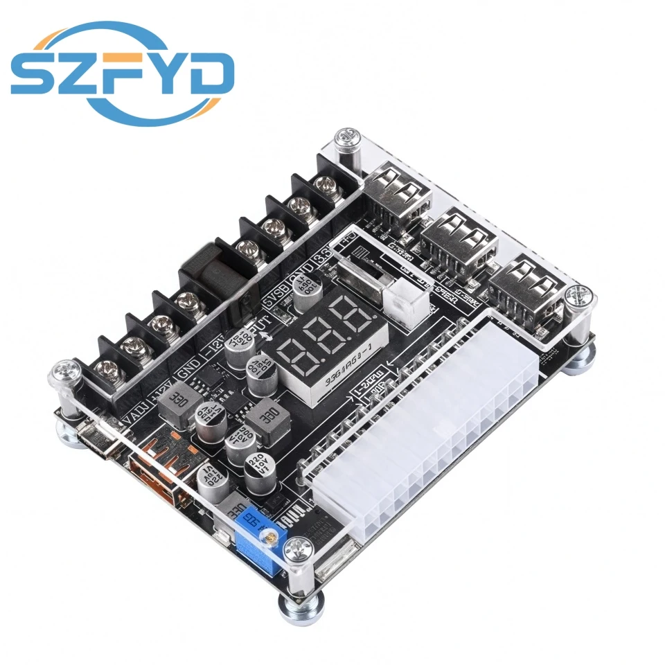 Adaptador de corriente ATX con voltaje ajustable y display rojo