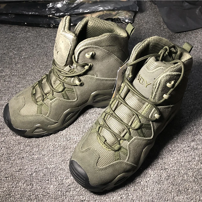 ESDY botas tácticas altas para exteriores, zapatos militares de senderismo de caña baja, zapatos de escalada tácticos resistentes al desgaste impermeables, talla 39-45 - imagen 3