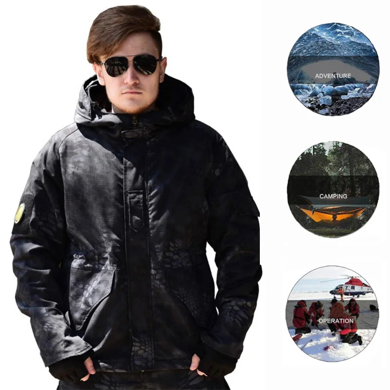 Chaqueta de viaje impermeable para acampar al aire libre, traje de combate con capucha de camuflaje táctico para hombre, chaqueta a prueba de viento, s-4XL - imagen 4