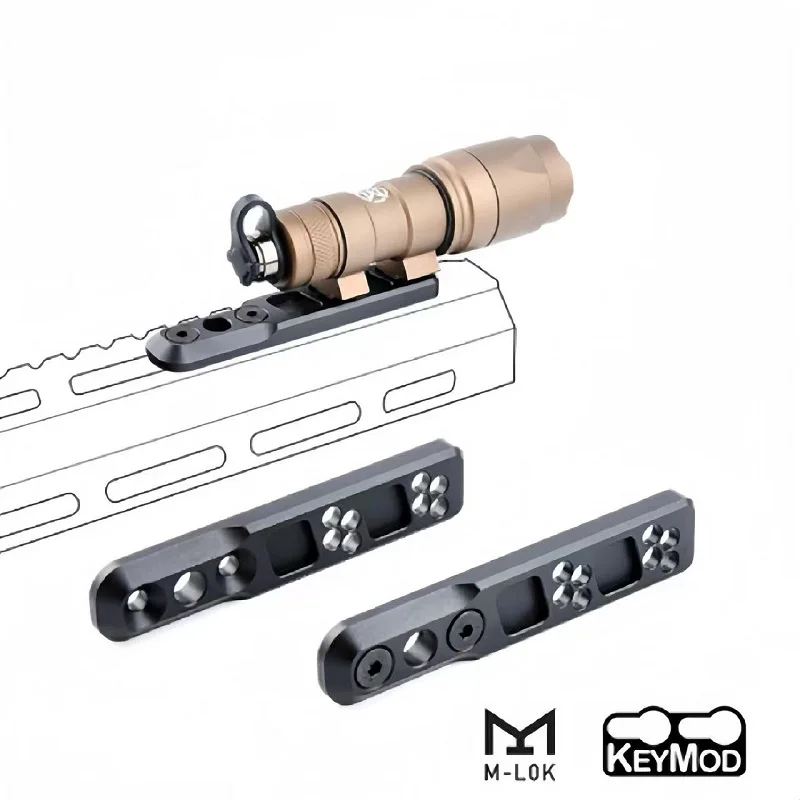 Keymod táctico de luz en línea para Mlok Keymod, Base de linterna, arma, luz de explorador, Rail Tatical Surefir M300 M600 - imagen 2