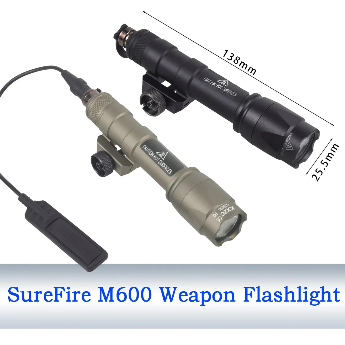 Táctico SF M600 M600B M600C arma de caza linterna LED función Dual interruptor de presión interruptor de botón lámpara de pistola Airsoft - imagen 2