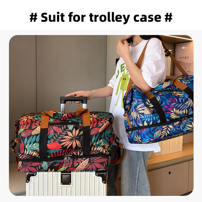 Bolsa de gimnasio para mujer, con separación bolso de hombro seca y húmeda, gran capacidad, deportes, natación, entrenamiento, Yoga, viaje, moda - imagen 4