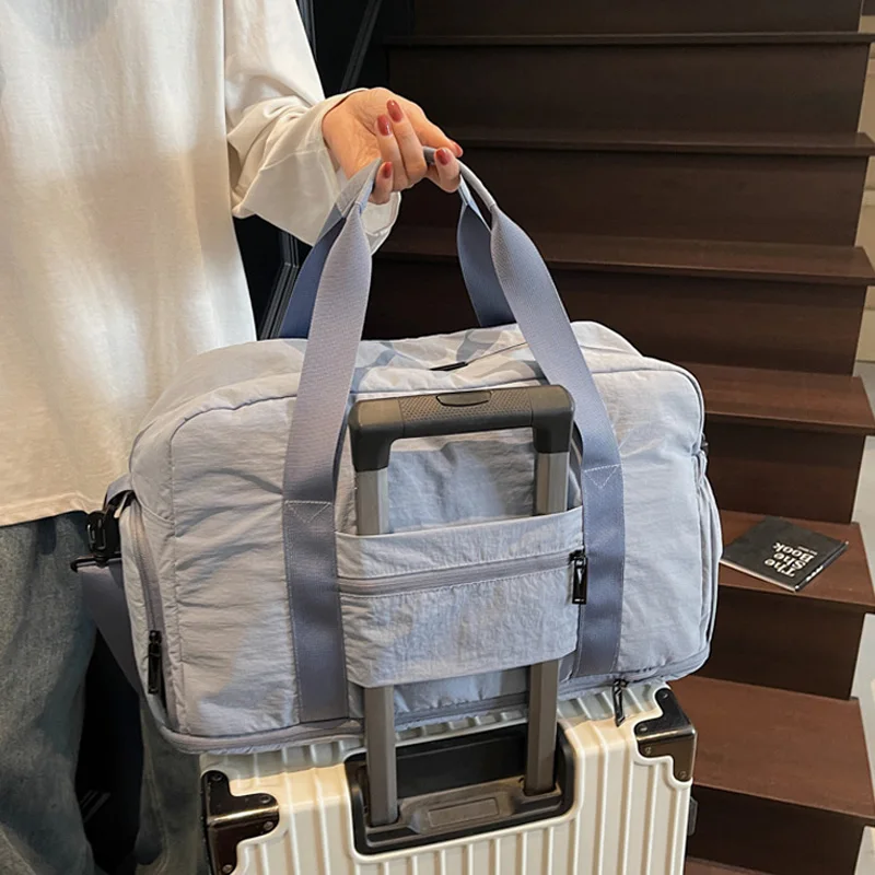 SportsTravel-Bolso de mano deportivo para entrenamiento de acampada al aire libre, bandolera, zapatos húmedos y secos, viaje de negocios, equipaje universitario - imagen 5