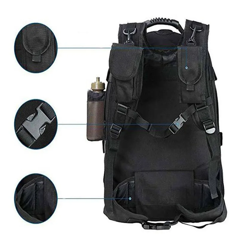 Mochila táctica para hombre, bolsa de nailon 1000D resistente al agua, multifuncional, de gran capacidad, para senderismo, Camping y caza - imagen 4