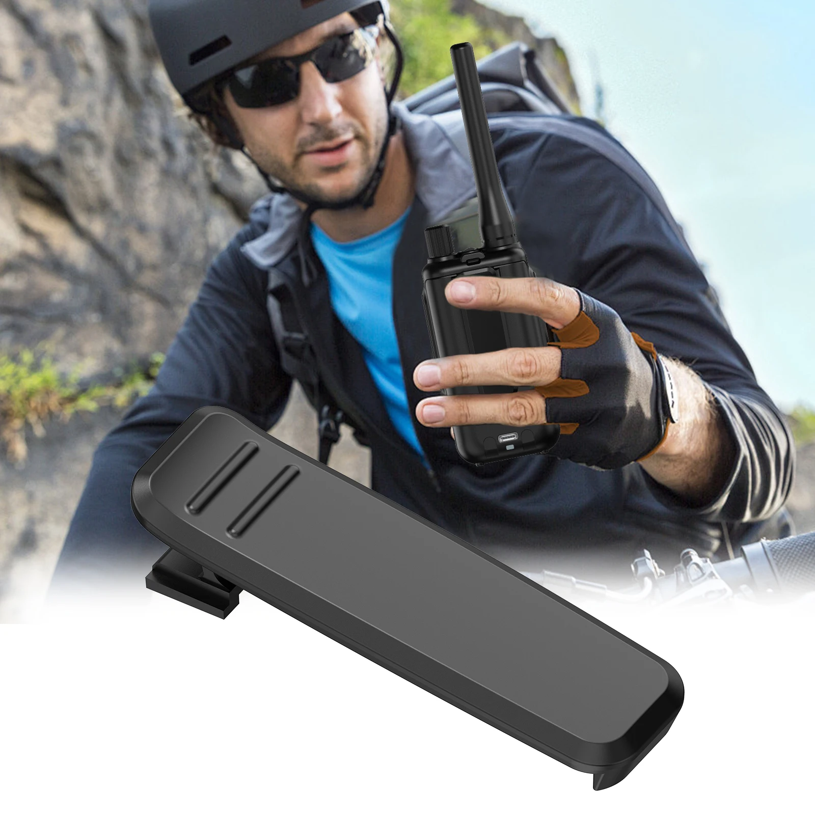 Clip cinturón Baofeng UV-5R Mini para walkie talkie, trasero