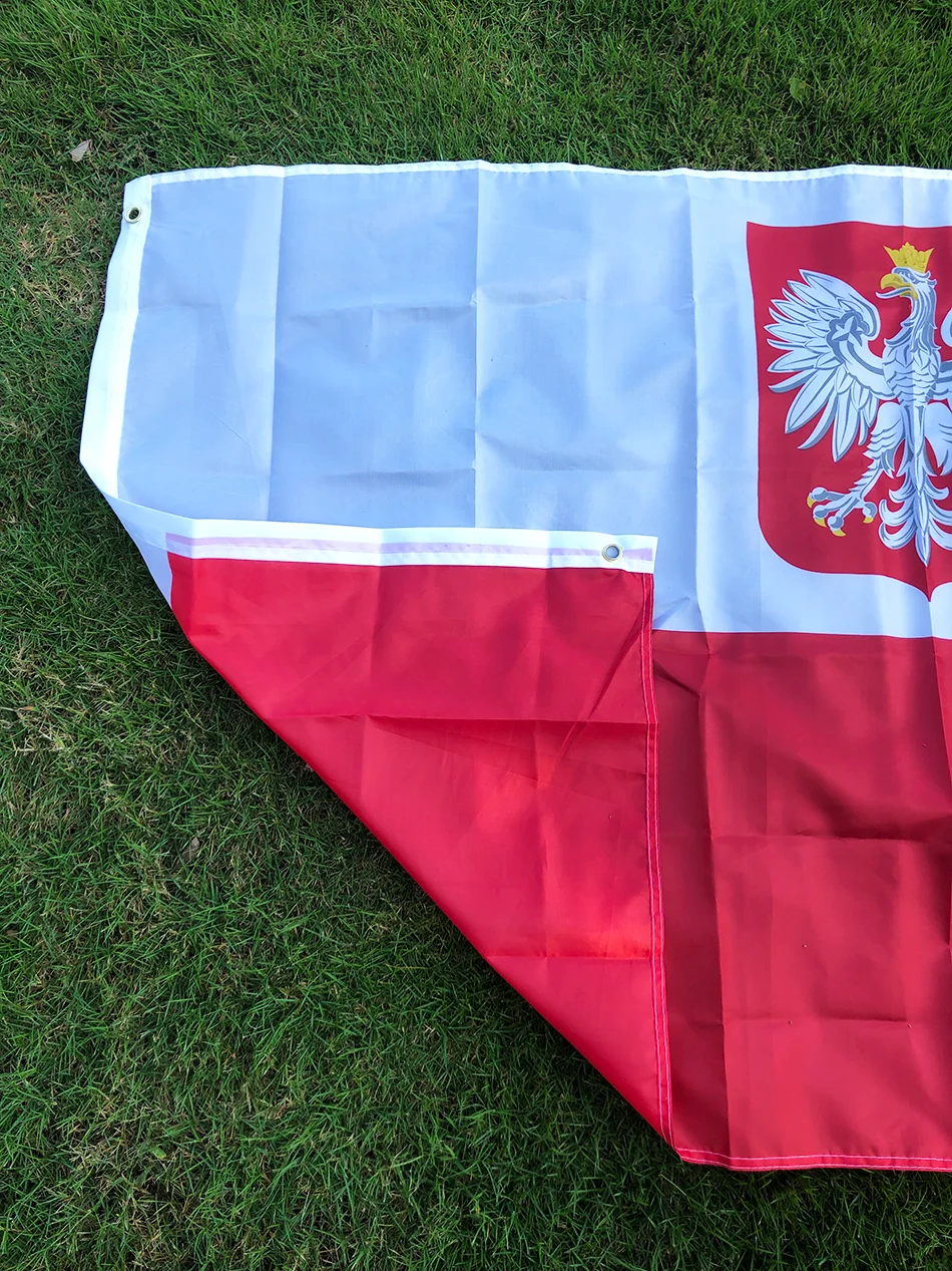 BANDERA DE CIELO Bandera de águila de Polonia 3X5Fts 90X150cm Bandera de águila de la República de Polonia Banderas polacas blancas rojas Banderas de la UE Polonia - imagen 4