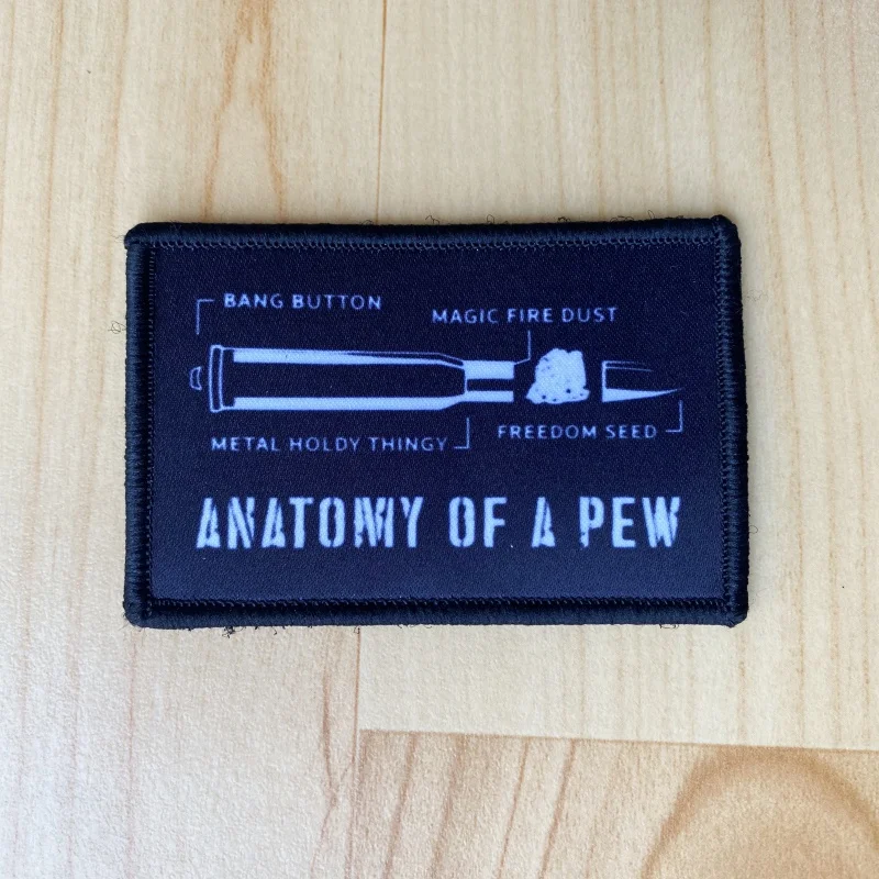 Parche de bala militar de anatomía de un Pew, mochila impresa, gancho y bucle sin sarcasmo, insignia de moral, emblema - imagen 3