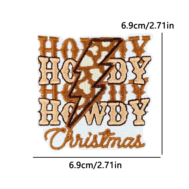 Parche bordado de Navidad, parches de vaquero occidental para ropa, parches para planchar para ropa, pegatinas para coser bordadas de dibujos animados DIY - imagen 3