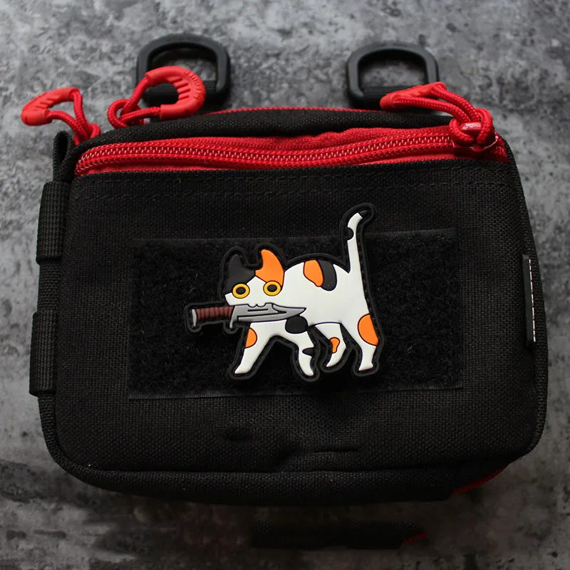 Brazalete luminoso personalizado con gancho y lazo para gato, pegatina de PVC para mochila - imagen 5