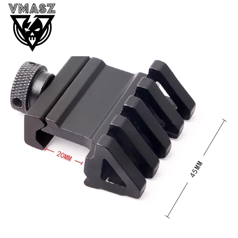 VMIAS, base de elevación de riel lateral táctico de doble cara de 45 grados, soporte de metal, linterna de aumento, mira láser - imagen 5