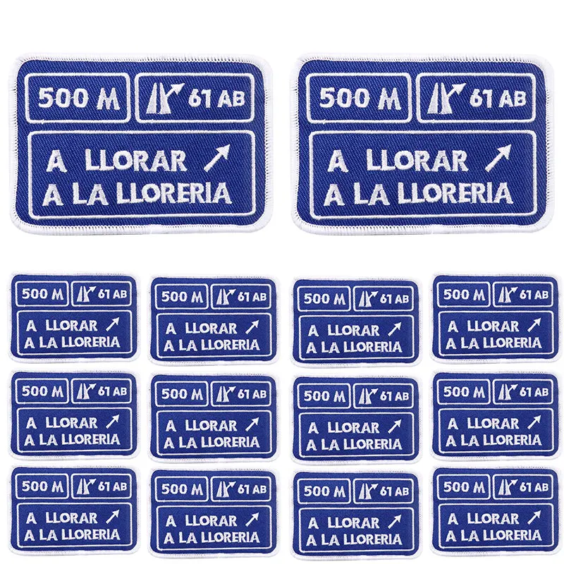 10 unids/lote A LLORAR A LA LLORERIA parche bordado hierro en parches para ropa parches termoadhesivos en ropa pegatina para coser - imagen 3