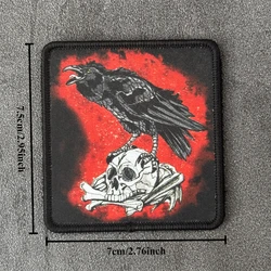 Parche táctico Crow and Skull – Calavera y cuervo para uniforme