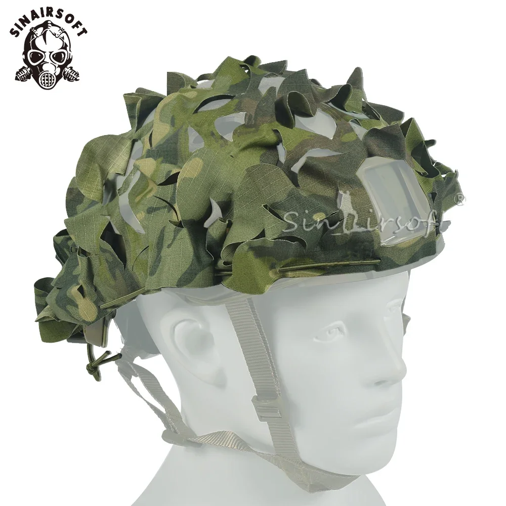 Red de camuflaje táctica 3D, cubierta para casco Airsoft, corte láser, casco con cordón de nailon, Scrim CS, juego de guerra, Paintball, paracaidista, caza - imagen 2