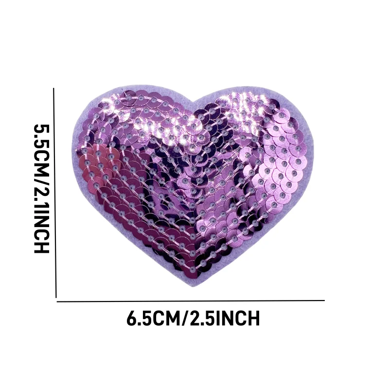 14 unids/lote de parches de estrella de lentejuelas para planchar, parches bordados de corazón para coser, apliques DIY, apliques de colores vivos brillantes para ropa - imagen 3