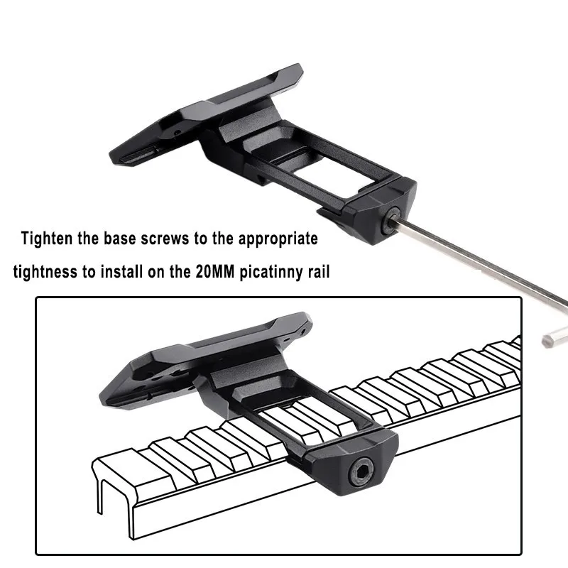 WADSN-Base de montaje de vista lateral de Metal StrikeTactical serie T/RMR, mira holográfica, soporte de montaje Offset para riel Picatinny de 20mm - imagen 3