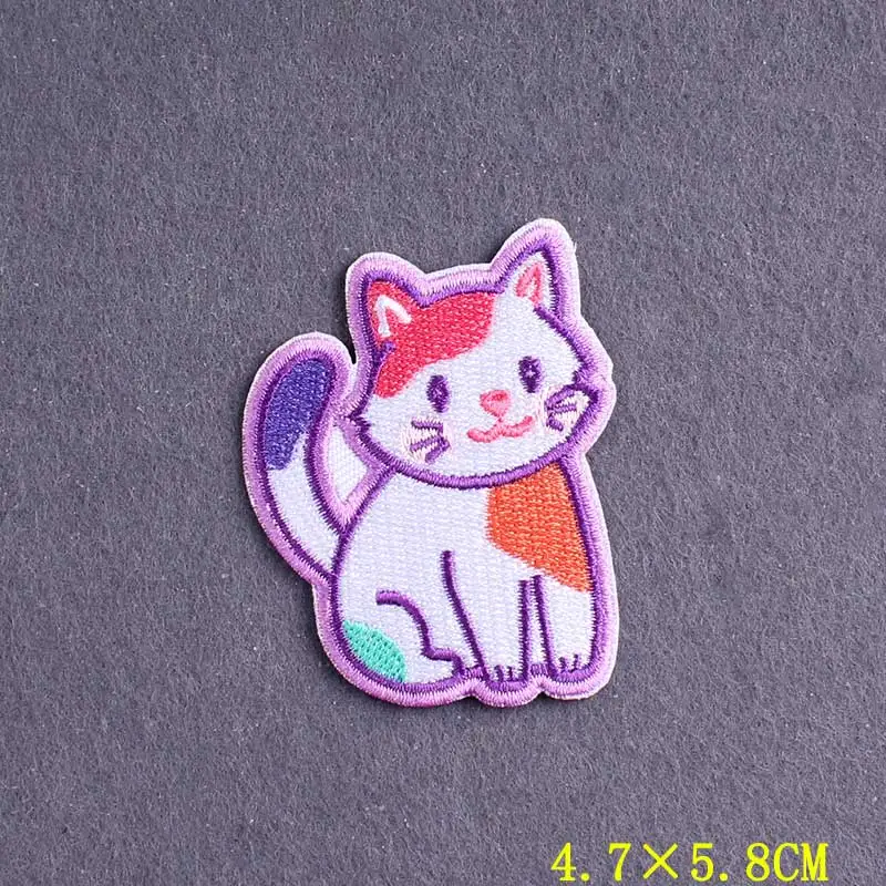 5 unids/lote parche bordado de perro gato parche de animales de dibujos animados parches para planchar para ropa parches termoadhesivos en pegatinas de ropa - imagen 2
