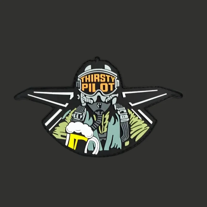 Parche "Thirsty Pilot Air Force", insignia de moral táctica, gancho y bucle de PVC, mochila, decoración de ropa, accesorio, pegatina, brazalete - imagen 2