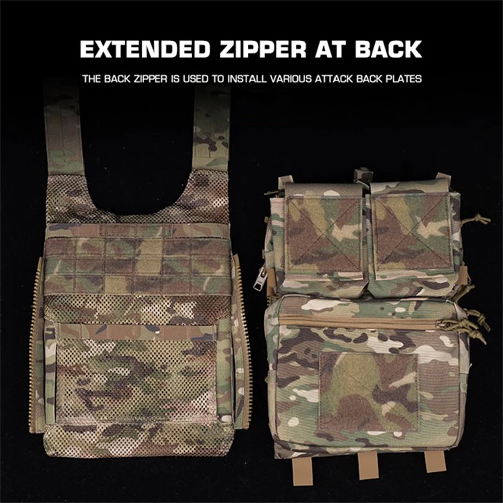 Portador de placa táctico LV119, faja de liberación rápida, bolsa de placa oculta delantera y trasera, bolsa MAG Triple elástica, bolsa de caída GP - imagen 3