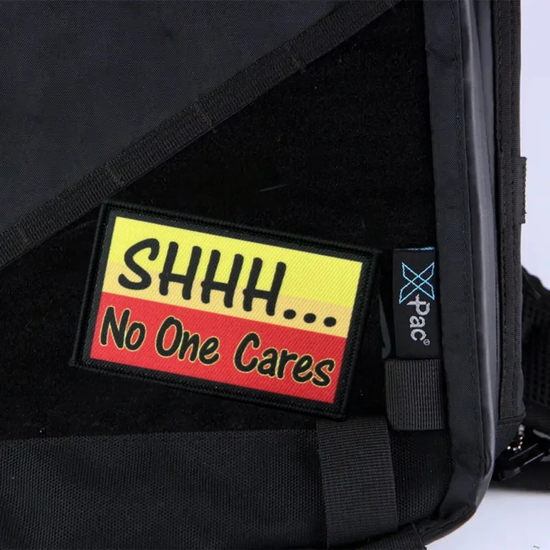 SHHH.. No One Care parche estampado táctico militar moral insignia gancho y bucle mochila ropa pegatina decorativa brazalete - imagen 5