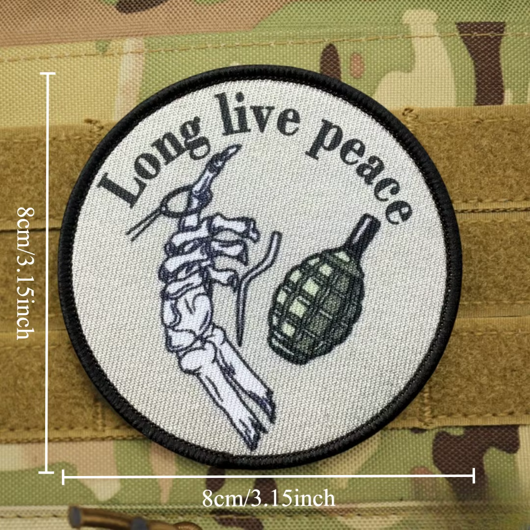 Parche táctico esqueleto granada – Insignia moral para mochila - imagen 3
