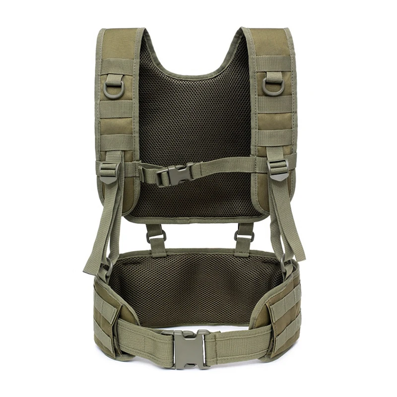 Chaleco táctico militar Molle, aparejo de pecho con cinturón, soporte para walkie-talkie, bolsa de botella, Airsoft, chaleco de combate de caza desmontable - imagen 4