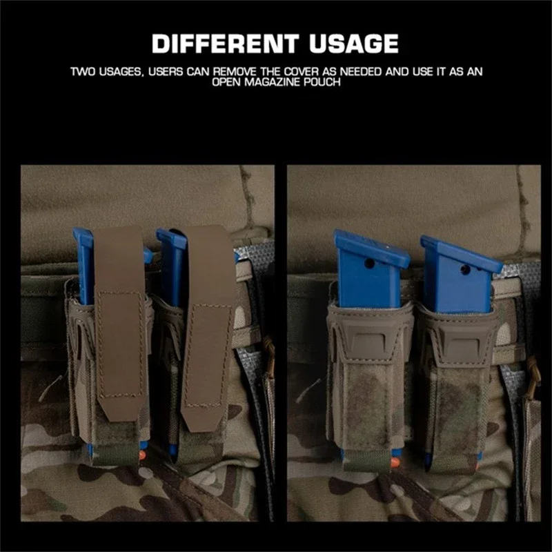 ERQYGRA-bolsa táctica tipo K de 9MM, doble Mag, sistema Molle, accesorios de Paintball, riñonera, equipo de tiro para revistas de caza - imagen 3