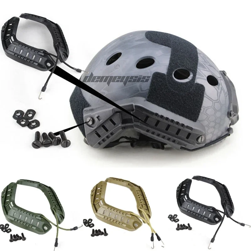 Juego de rieles laterales tácticos para Paintball Airsoft, guía para accesorios de casco MICH Fast MH BJ PJ - imagen 2