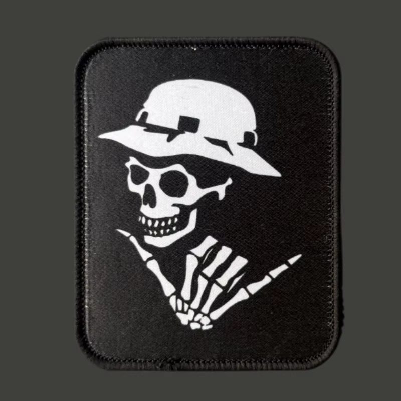Parche táctico calavera con velcro – Insignia de moral para mochila - imagen 2