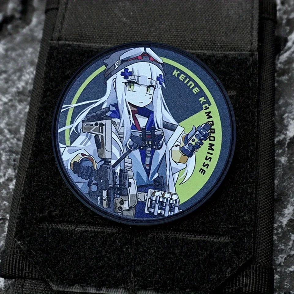 Parches de gancho y bucle impresos HK416, parche táctico de moral de primera línea para niñas, insignia militar, brazalete, pegatinas para mochila Chevron - imagen 5