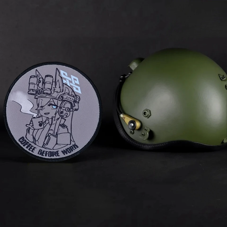 Parche táctico, insignia de moral de juego, archivo azul bidimensional, parches de gancho y bucle Kanna, pegatina de impresión de mochila militar - imagen 3