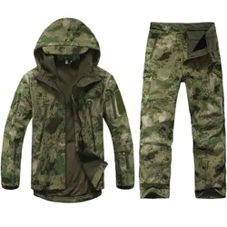 TAD Gear-Conjunto de chaqueta de camuflaje Softshell táctica para hombre, cortavientos para acampar, ropa de senderismo impermeable, chaqueta de lana para exteriores
