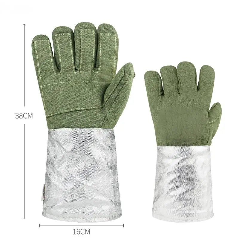 1000 ° C Guantes resistentes al calor Guantes de horno de papel de aluminio de aramida resistentes a la radiación y protección contra quemaduras para barbacoa industrial - imagen 3
