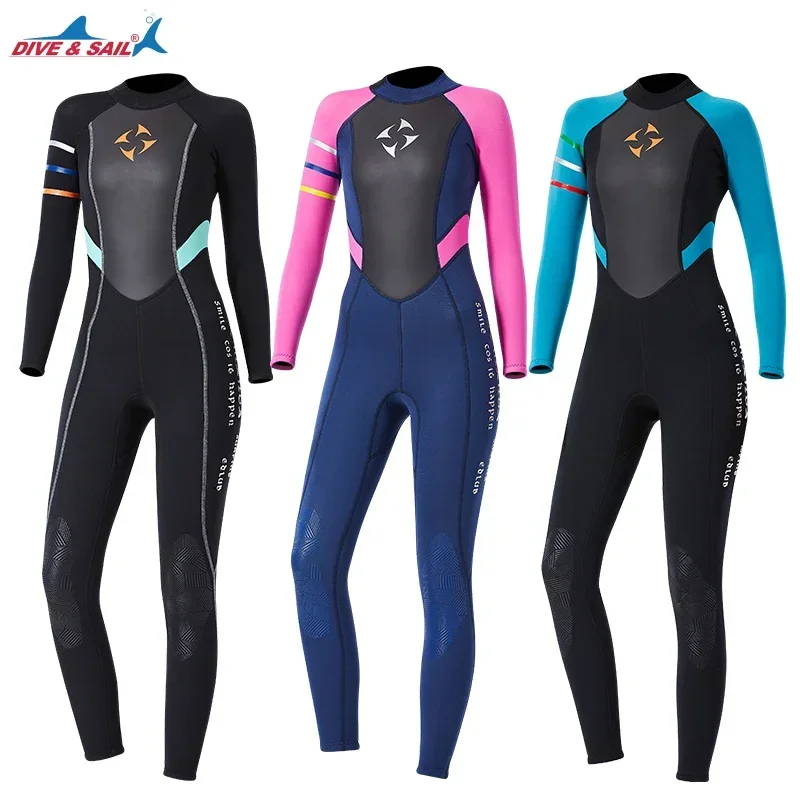 Traje de neopreno de 3mm para mujer, traje de buceo para invierno, traje de baño completo, mantiene el calor y se ajusta para snorkel, surf, pesca submarina - imagen 3