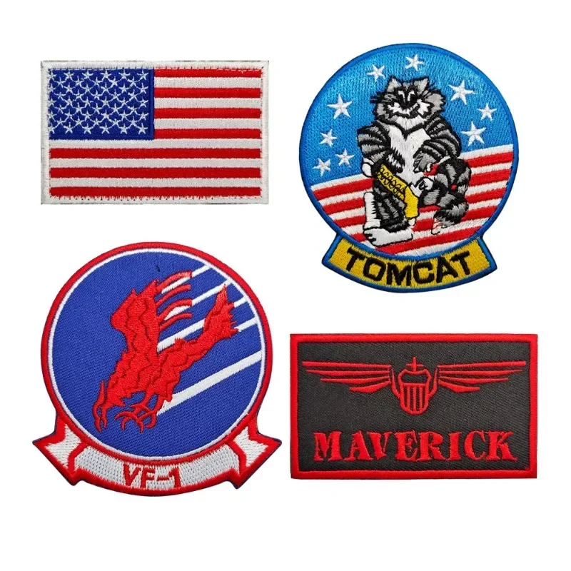 Top Gun Tomcat Chapter American Navy Air VF-1 brazalete piloto planchado parche bordado para coser ropa insignia pegatina - imagen 5