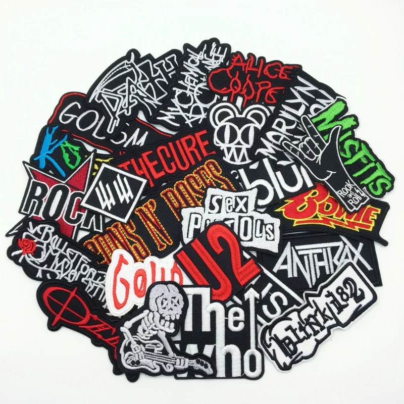 Parches Punk Rock & Roll de 25 piezas para ropa, parches para planchar en la ropa, Banda de Música DIY, apliques bordados