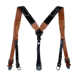 Tirantes alemanes WW2 en Y cuero vintage para hombre - accesorio