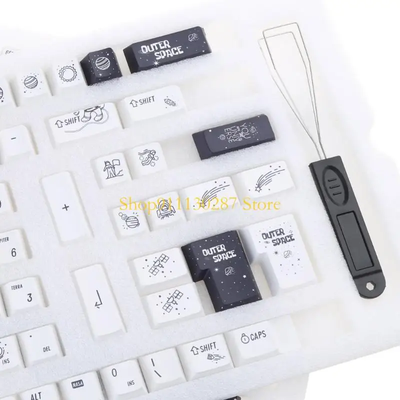 Teclas J1HC 134 teclas, teclas Retro PBT Cherry para diseño DIY 61 64 68 96 104 108 - imagen 2