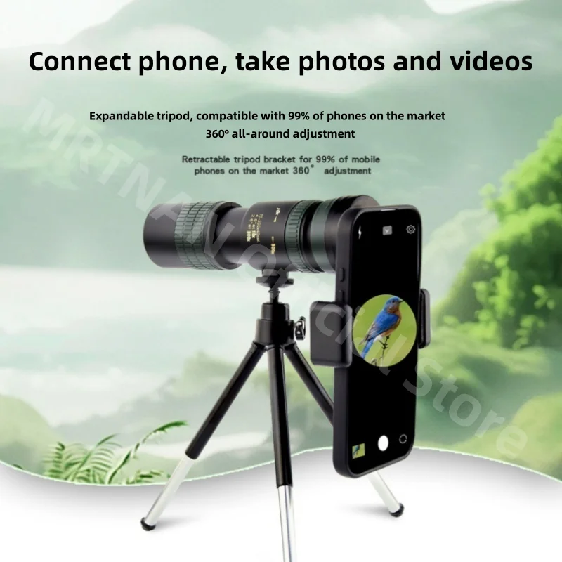 Telescopio Monocular profesional de largo alcance para caza y acampada, binoculares potentes portátiles HD 4K con Zoom 10-300x40, BAK4-Prisms