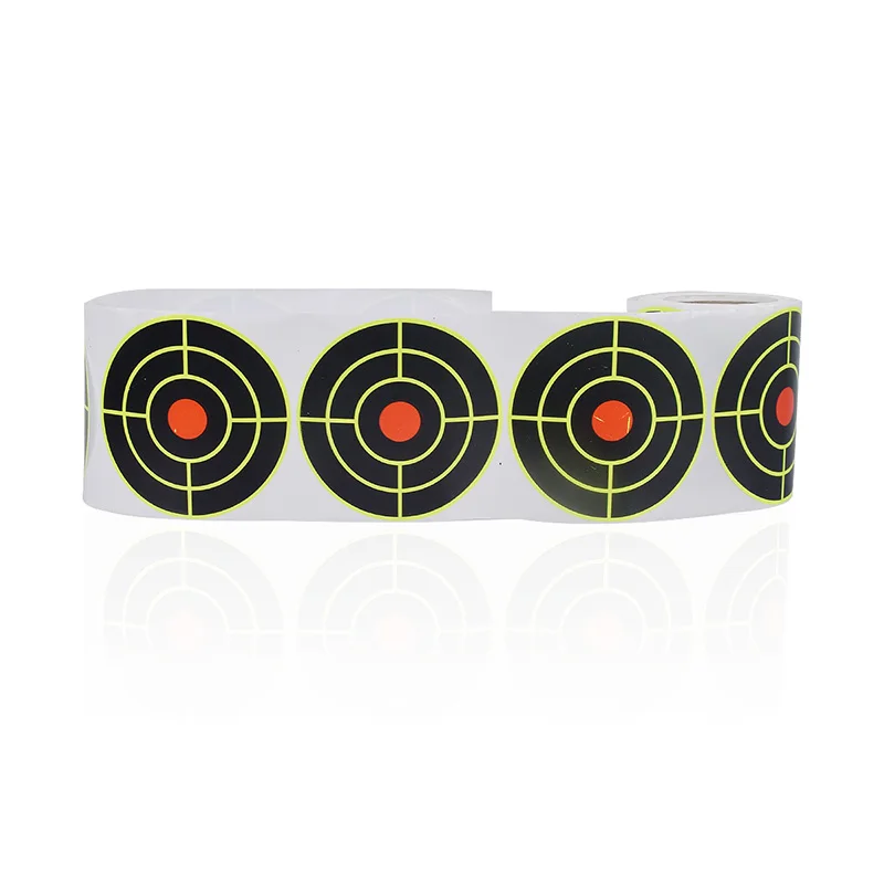 Alvo táctico contra salpicaduras para disparar pegatinas de papel reactivo de 3 pulgadas 100 rollos autoadhesivos para pistola BB armas Airsof caza - imagen 4