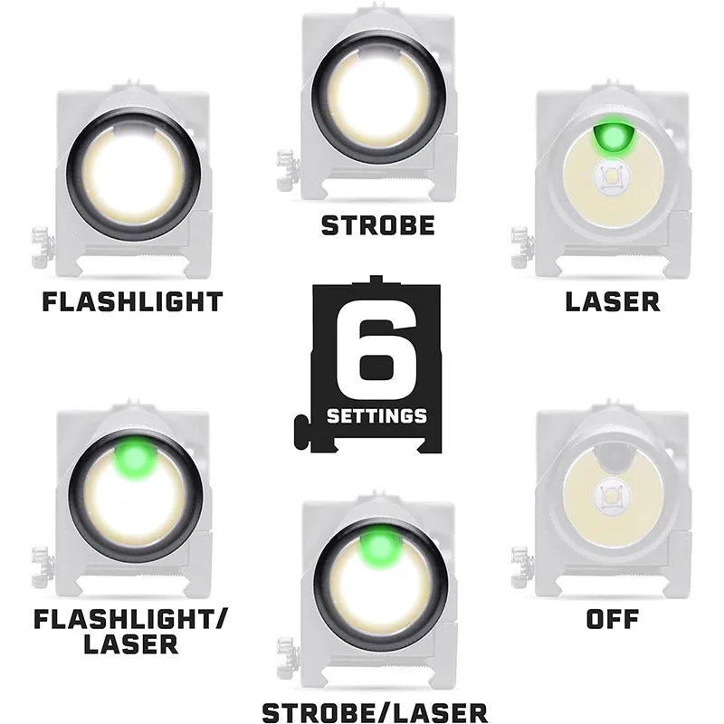 Glock linterna táctica potente recargable láser RGB carga magnética - imagen 4