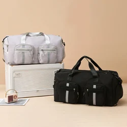 Bolso de viaje deportivo de lona grande con compartimento zapatos