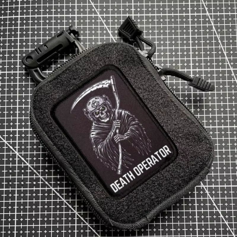 DEATH OPERATOR Parche táctico calavera militar con Velcro para mochila - imagen 3