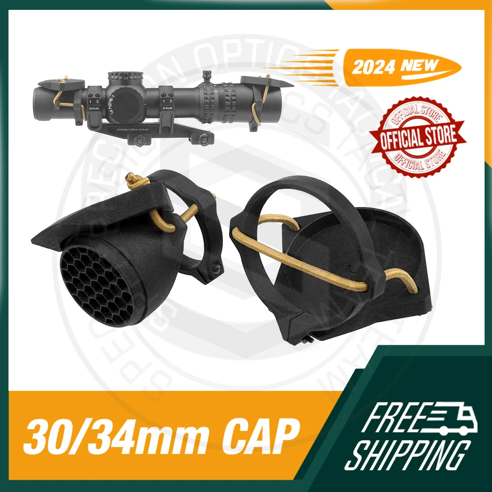 Tapa objetivo visor 30/34mm MOLLE – Combo trasera nailon ripstop 3D rifle scope - imagen 3
