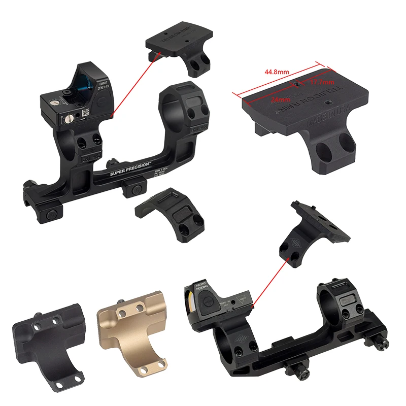 Accesorios siameses GE Automatics 25,4/30mm para rifle M4 M16 Ar15, montaje de alcance óptico, anillos QD, nivel óptico, riel Picatinny de 20mm - imagen 3